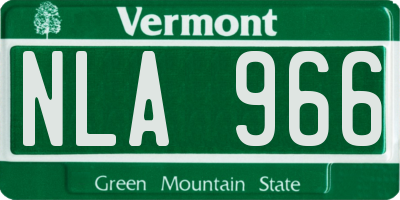 VT license plate NLA966