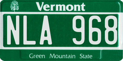 VT license plate NLA968