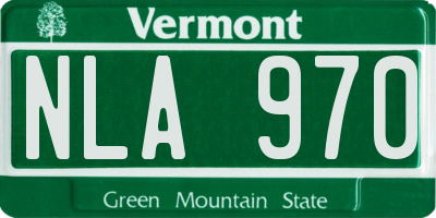 VT license plate NLA970