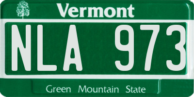 VT license plate NLA973