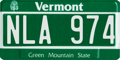 VT license plate NLA974