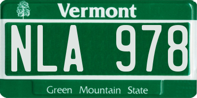VT license plate NLA978