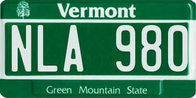 VT license plate NLA980