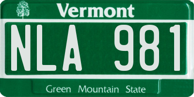 VT license plate NLA981