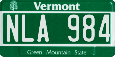 VT license plate NLA984