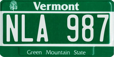 VT license plate NLA987