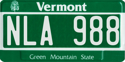 VT license plate NLA988