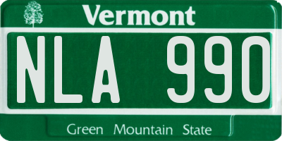 VT license plate NLA990