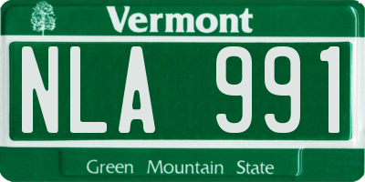 VT license plate NLA991