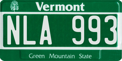 VT license plate NLA993