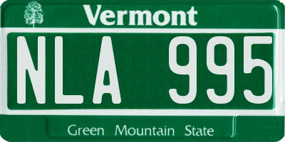VT license plate NLA995