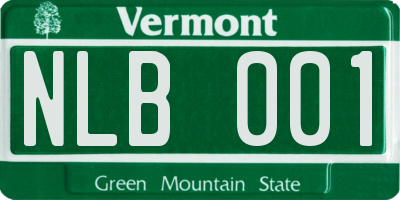VT license plate NLB001