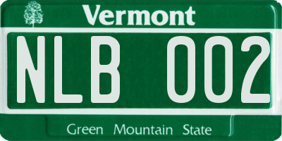 VT license plate NLB002