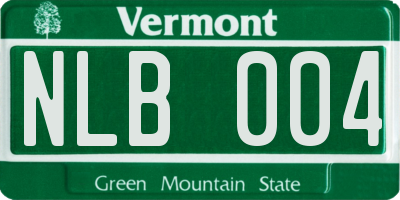 VT license plate NLB004