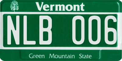 VT license plate NLB006