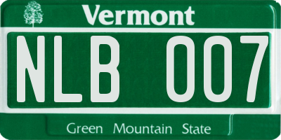 VT license plate NLB007