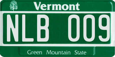 VT license plate NLB009