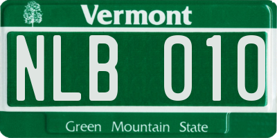 VT license plate NLB010