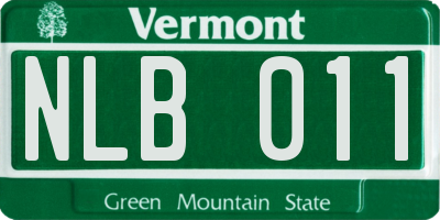 VT license plate NLB011