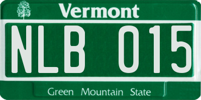VT license plate NLB015