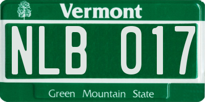 VT license plate NLB017