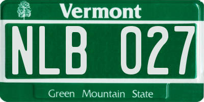VT license plate NLB027
