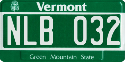 VT license plate NLB032