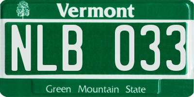 VT license plate NLB033