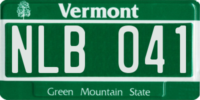 VT license plate NLB041