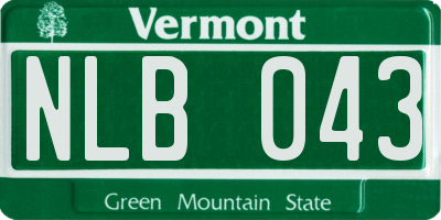 VT license plate NLB043