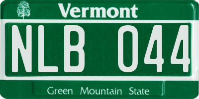 VT license plate NLB044