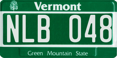 VT license plate NLB048