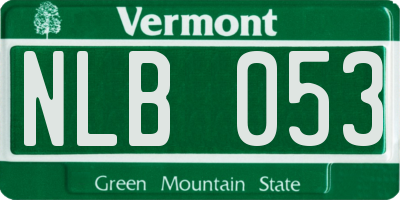 VT license plate NLB053