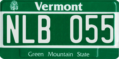 VT license plate NLB055