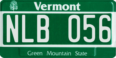 VT license plate NLB056