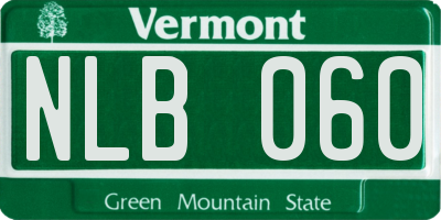 VT license plate NLB060