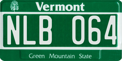 VT license plate NLB064