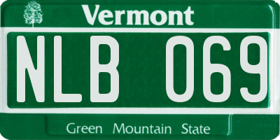 VT license plate NLB069