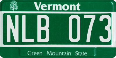 VT license plate NLB073