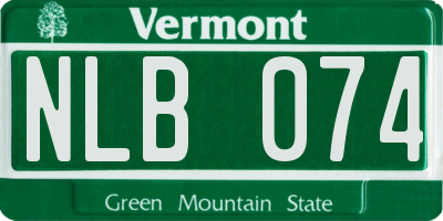 VT license plate NLB074