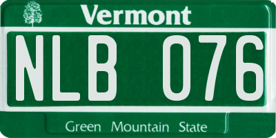 VT license plate NLB076