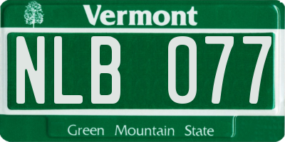 VT license plate NLB077