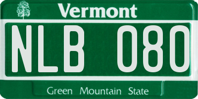 VT license plate NLB080