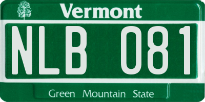 VT license plate NLB081
