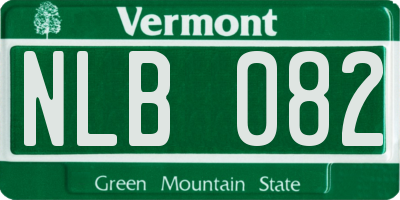 VT license plate NLB082