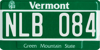VT license plate NLB084