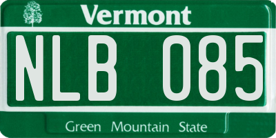 VT license plate NLB085