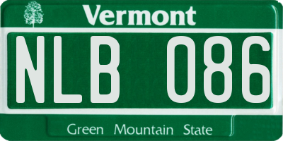 VT license plate NLB086