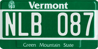 VT license plate NLB087