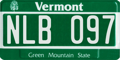 VT license plate NLB097